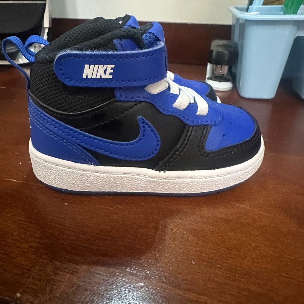 Nike Kids Black and Blue High-Top Sneakers
